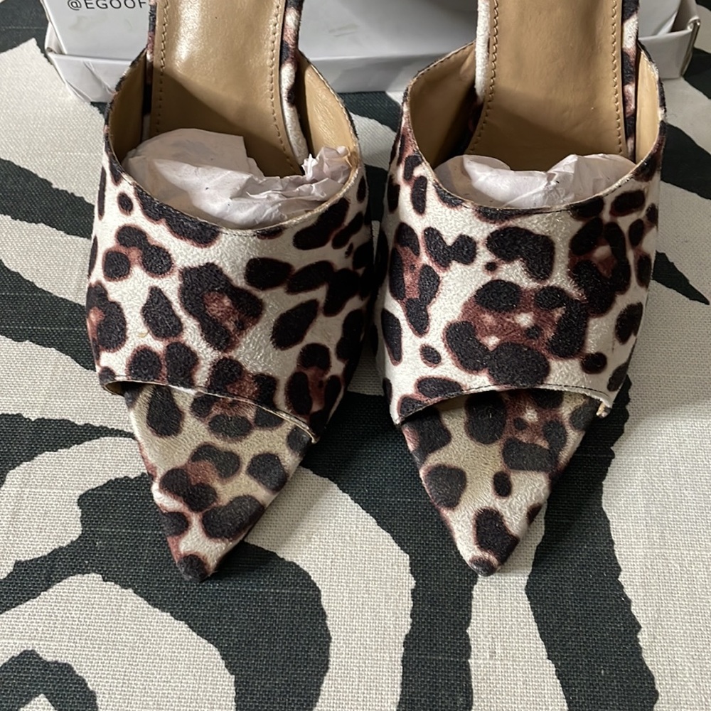 EGO black & white snow leopard mules - Picture 4 of 6